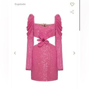 PatBO Pink Sequin Cutout Dress – Floral Crystal Detail – SOLD OUT – XS/S